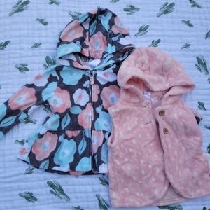 Carter's baby girl fleece outfit 12 months